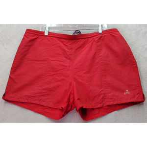 Eastern Mountain Sports Swim Short Women Large Red Mesh Lined Pockets Drawstring